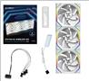 Lian Li UNI FAN SL 120 Ventilateur à pales inversées sans fil RVB 120 mm, paquet de 3 avec contrôleur de ventilateur, Blanc