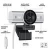 LOGITECH MX Brio Ultra HD 4k Webcam, Gris pâle(Open Box)