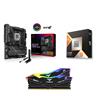 AMD Ryzen 9 9900X3D CPU + ASUS ROG STRIX X870E-H GAMING WIFI7 Motherboard + T-Force RGB 64GB D5 6000MHz CL30 Black RAM