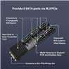 Vantec M.2 PCIe Gen3x2 B+M Key To 5 Ports SATA III Expansion Card