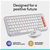 LOGITECH POP ICON Wireless Keyboard & Mouse Combo (Off-White & Orange)