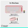 LOGITECH POP ICON Wireless Keyboard & Mouse Combo (Rose & Off-White)(Open Box)
