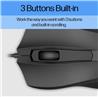 HP Wired Mouse 100 - Precise Optical Sensor with 1600 DPI - Easy USB Connection - Ambidextrous Design - 3 Button Control & Buil