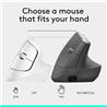 LOGITECH Lift Vertical Ergonomic Wireless Mouse (Off-White)