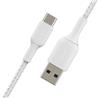 Belkin BOOSTCHARGE Braided USB-C to USB-A Cable 4ft White