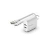 Belkin Chargeur mural double USB-A avec câble PVC A-C, 24W
