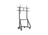Support TV mobile AMER (jusqu'à 100 kg) EZMC8 avec roulettes verrouillables et étagère de support (jusqu'à 100 kg) - Alumini...
