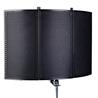 iCAN Foldable Metal Microphone Screen, Aluminum Frame, Black-MA303