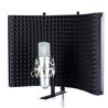 iCAN Foldable Metal Microphone Screen, Aluminum Frame, Black-MA303