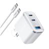 Anker Charger (Nano 70W, 3 ports) USB C + USB A with C Cable