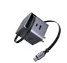 UGREEN Charger Nexode GaN 65W USB C / A Charger, 2 Ports Retractable