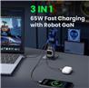 UGREEN Uno 65W USB C Charger, Nexode GaN Fast Charger Block 3-Port