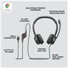 Logitech H390 Stereo Headset - Noise-Canceling Mic - Black