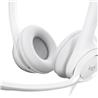 Logitech H390 Stereo Headset - Noise-Canceling Mic - Off White
