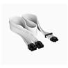 Câble CORSAIR Premium 12+4 broches PCIe Gen 5 Type-4 600 W 12 VHPWR gainé individuellement, blanc